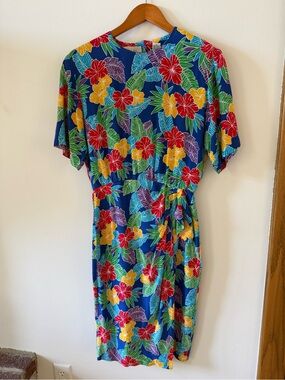 Vintage 80’s Tropical Floral Dress